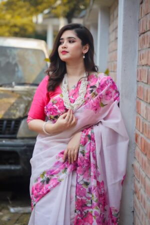 প্রিমিয়াম চান্দেরি সিল্ক শাড়ি + ব্লাউজ পিচ (code-10)