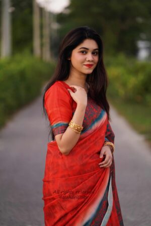 প্রিমিয়াম চান্দেরি সিল্ক শাড়ি + ব্লাউজ পিচ (code-41)
