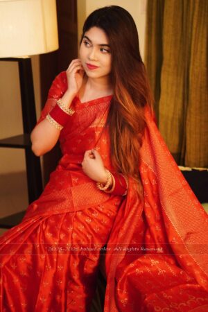 প্রিমিয়াম জাপানি সিল্ক শাড়ী + ম্যাচিং ব্লাউজ পিচ (JPNS210)
