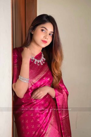 প্রিমিয়াম জাপানি সিল্ক শাড়ী + ম্যাচিং ব্লাউজ পিচ (JPNS209)