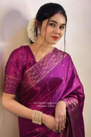 প্রিমিয়াম জাপানি সিল্ক শাড়ী + ম্যাচিং ব্লাউজ পিচ (code-43)