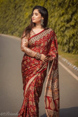 প্রিমিয়াম চান্দেরি সিল্ক শাড়ি + ব্লাউজ পিচ (code-132)