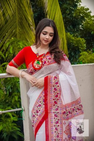 প্রিমিয়াম সিল্ক শাড়ী + ব্লাউজ পিচ (code-08)