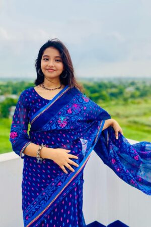 "রূপকথার ছোঁয়া" - প্রিমিয়াম হাফ সিল্ক এমব্রয়ডারি বুটিকস শাড়ি